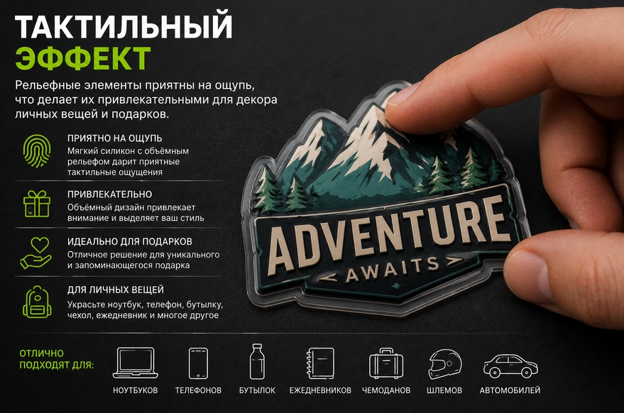 Тактильные силиконовые наклейки